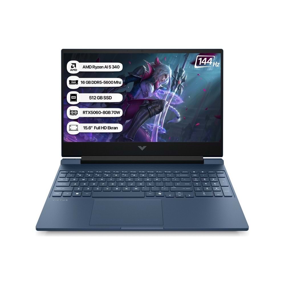 HP VICTUS CJ6L4EA AMD RYZEN AI 5-340 16 GB RAM 512 GB SSD 8 GB NVIDIA RTX 5060 15.6