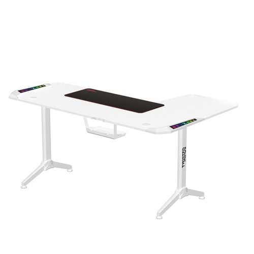 TWISTED MINDS RGB WARRIOR L ŞEKİLLİ OYUNCU MASASI BEYAZ
